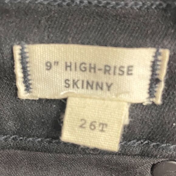 Madewell Tall 9” Mid-Rise Skinny Jeans in ISKO Stay Black Size 26T | 2 Tall - Picture 10 of 14